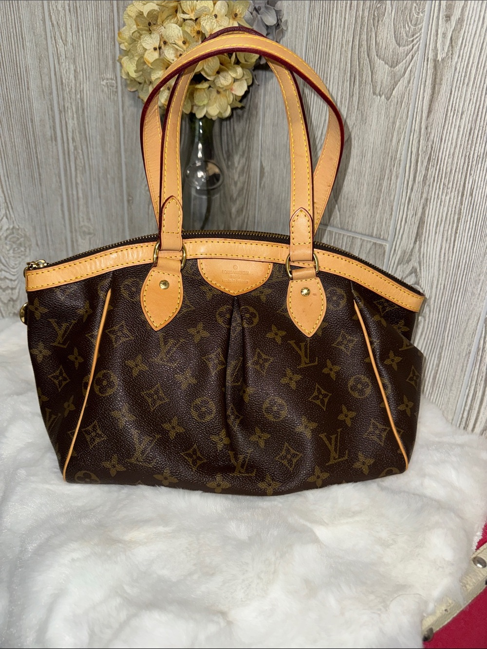 Monogram Canvas Shoulder Bag with Natural Vachetta Trim - Brown/Tan